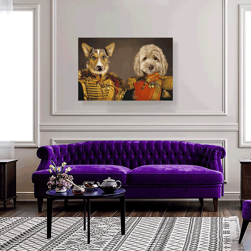 Majestic Military Duo - Custom Pet Portrait